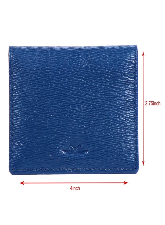 Luxxora Genuine Leather Bi-fold Card Holder for Men & Women | Unisex Sleek & Compact Card Holder with Multiple Card Slots | Gift for Men & Women I Color - Blue - Image 5